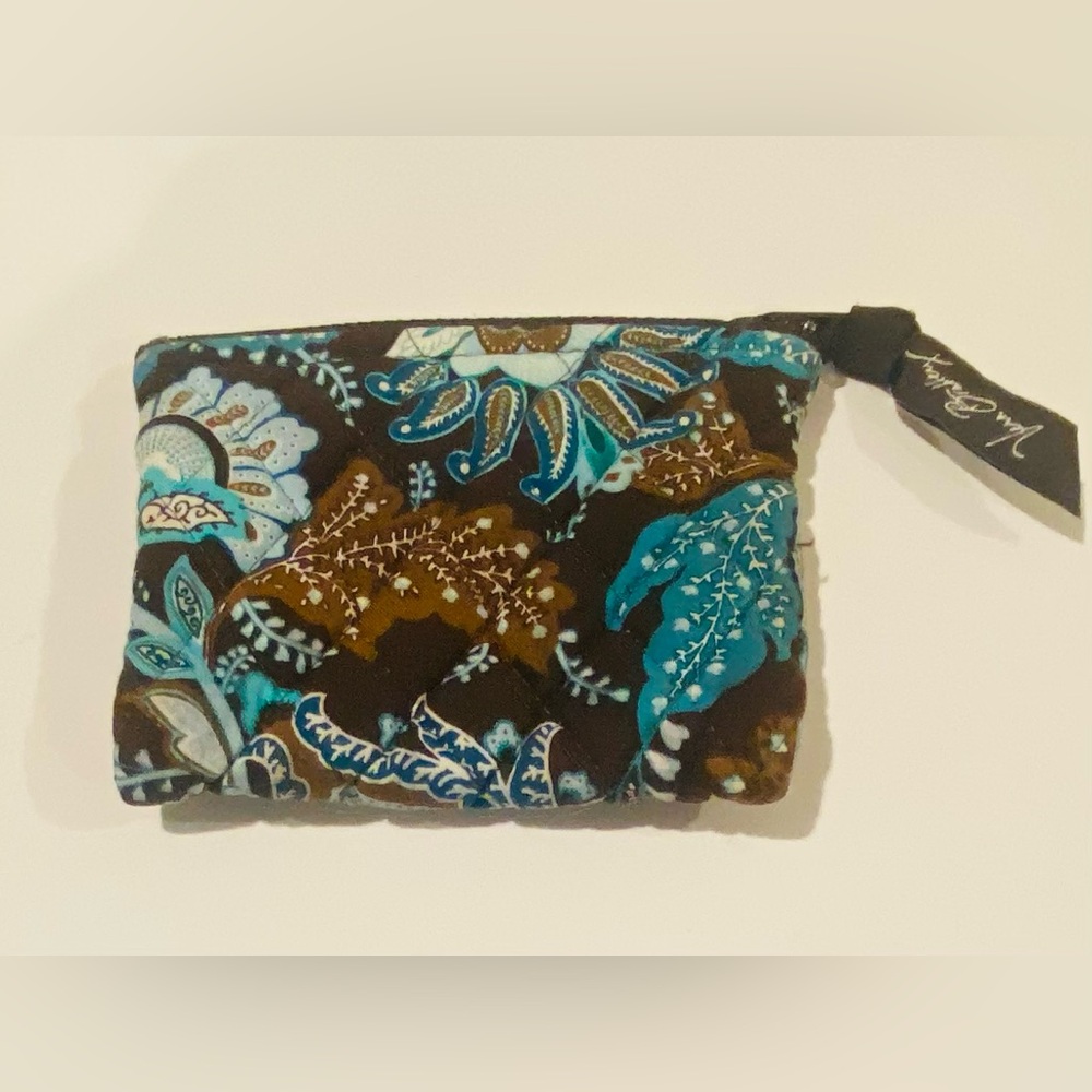 Vera Bradley Blue and Brown Patterned Cottagecore Boho Clutch Earthy Hippie - Picture 2 of 3